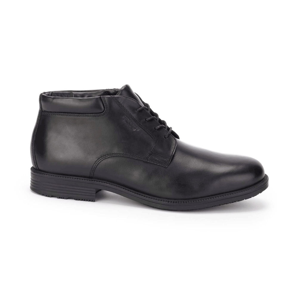 Rockport Singapore Mens Boots - Essential Details Waterproof Chukka Black - FL7490863